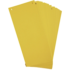 Divider strips Exacompta Forever, rectangular, 2 holes, W 240 x H 105 mm, Blue Angel, recycled kraft cardboard, yellow, 100 pieces