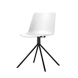 DN visitor chair, set of 2, W 440 x D 530 x H 780 mm, polypropylene and powder-coated steel, white