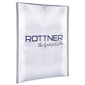 Document bag Rottner Fire Proof Bag, A4, fire &amp; splash proof, zipper &amp; velcro closure, plastic/aluminium