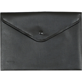 Document wallet FolderSys, black press stud fastener, polypropylene, A5 format, black, 10 pieces
