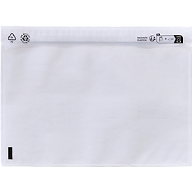 Documenthoesje/leveringsbewijszakje SecurePack Premium, C5, zonder bedrukking, zelfklevend, waterbestendig, LDPE & kraftpapier, transparant, 500 stuks