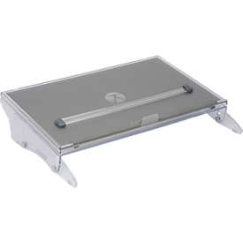 Dokumentenhalter BakkerElkhuizen FlexDesk 640CR, ergonomisch, höhenverstellbar, inkl. ComfortRead, Acryl, transparent-hellgrau