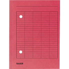 Dokumentenmappe FALKEN, DIN A4, 2-seitiger Gitterdruck, B 231 x H 318 mm, Karton, rot