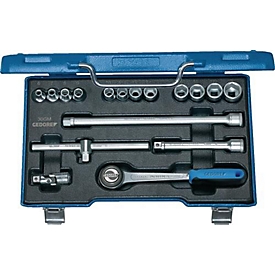Dopsleutelset 30 GMU-3 17-delig.3/8 inch SW 6-19mm Z.72 6KT GEDORE