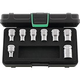 Dopsleutelset 50TX/8 8 st.1/2 inch voor externe stervormige schroeven