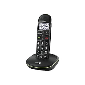 DORO PhoneEasy 110 - Schnurlostelefon mit Rufnummernanzeige/Anklopffunktion - DECTGAP - Schwarz