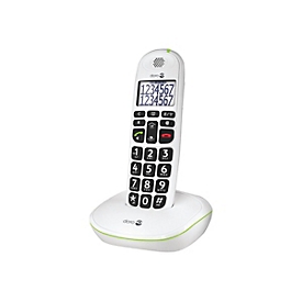 Doro PhoneEasy 110 - Téléphone DECT - Haut-parleur - 100 entrées - Identification de l'appelant - Blanc