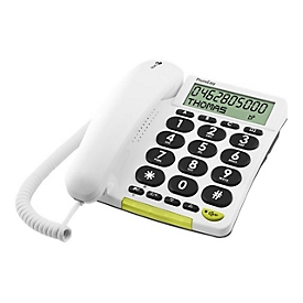 DORO PhoneEasy 312cs - Telefon mit Schnur mit Rufnummernanzeige - weiß