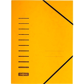 Dossier à élastique PAGNA, format A4, fermeture élastique, individuel, jaune