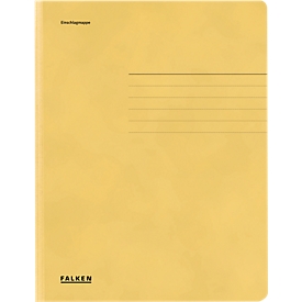 Dossier de classement FALKEN, format A4, 3 rabats, carton Manila, jaune