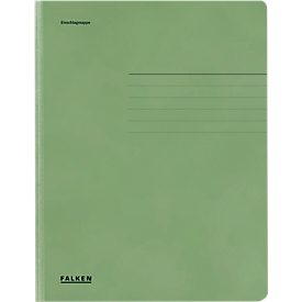 Dossier de classement FALKEN, format A4, rabats, carton Manila, vert