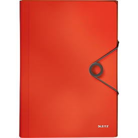 Dossier de projet Solid Leitz, 5 parties, 1 compartiment supplémentaire, format A4, rouge clair