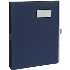 Dossier de signatures Biella Pronto-Sig, pour DIN A4, 20 pièces, L 345 x l 255 x H 30 mm, carton, bleu foncé