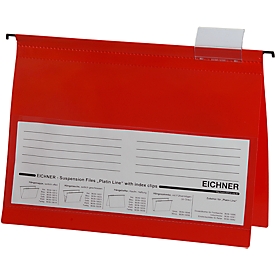 Dossier suspendu avec reliure en métal EICHNER,  format A4, 10 p.,  rouge