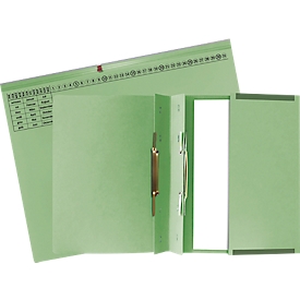 Dossier suspendu Exacompta, pour 2 agrafages à gauche, plié, pli extensible, impression d'organisation, Ange Bleu, carton recyclé, vert, 25 pièces