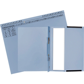 Dossier suspendu Exacompta, pour agrafage à gauche &amp; à droite, plié, pli extensible, impression d'organisation, Ange Bleu, carton recyclé, bleu clair, 25 pièces