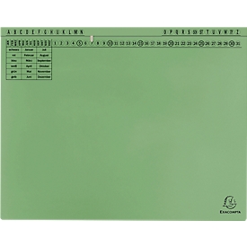 Dossier suspendu Exacompta, pour agrafage à gauche &amp; à droite, plié, pli extensible, impression d'organisation, Ange Bleu, carton recyclé, vert, 25 pièces