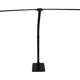 DOTLUX LED desk lamp TWIN, 20W, COLORselect 3000 - 6500K, dimmable, 120° beam angle, L 800 x W 33 x H 680 mm, black
