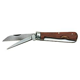 Double blade knife, wooden handle