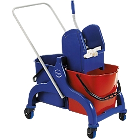 Double wheeled dustbin Poly III, volume 30 l, 2 x 15 l buckets, with mop press