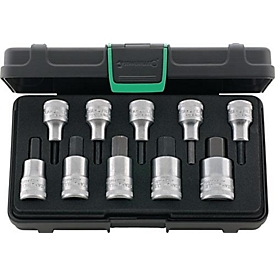 Draadsleutelset 54/10, 10-delig, 1/2 inch, 4-19 mm, voor I6-kopschroeven, STAHLWILLE