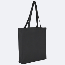 Draagtas TEXXILLA CLASSIC, 2 lange draaglussen, bodem- en zijvouwen, OEKO-TEX® STANDARD 100, L 380 x B 420 mm, katoen, zwart