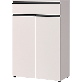 Draaideurkast archiefkast - spaanplaat - 2 deuren - 1 lade - 2 legplanken - B 810 x D 400 x H 1200 mm - kasjmier