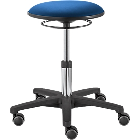 Draaikruk TEC basic IS 1989, in hoogte verstelbaar, ergonomische gestoffeerde zitting, indigoblauw
