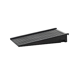 Drive-on ramp for CEMO PE drum collection trays 270/8, polyethylene, L 1260 x W 800 x H 200 mm