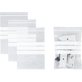 Drukzakken - polypropeen - 50% geregenereerd - 160 × 220 mm - 50 µm - 3 inschrijvingsvelden - transparant - pak van 1000 stuks