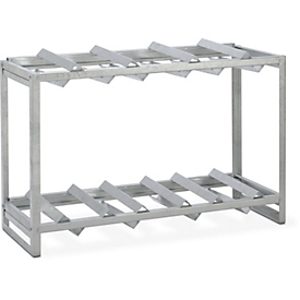 Drum rack for CEMO hazardous material depot 320 and 400, galvanized steel, for 2x 200 l or 3x 60 l drums, W 1350 x D 520 x H 900 mm
