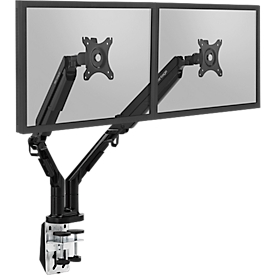 Dubbele monitorarm Vantage Premium, tot 36" per arm, tot 2-9 kg per monitor, in hoogte/diepte verstelbaar, kantelfunctie, VESA, zwart