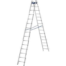 Dubbele trapladder, 2 x 14 sporten, + toolbag GRATIS