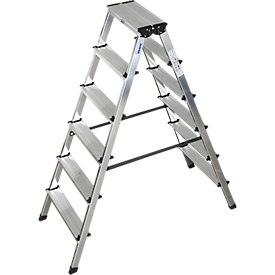 Dubbele trapladder van aluminium, 2 x 6 treden