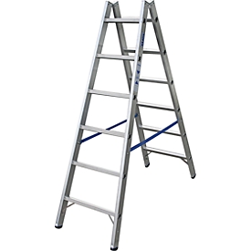 Dubbele trapladder, van aluminium, 2x 6 sporten