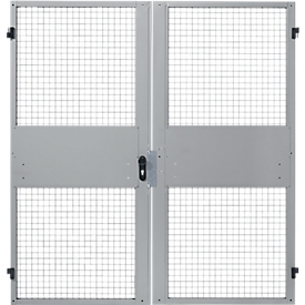 Dubbele vleugeldeuren, voor gaas-scheidingswandsysteem, B 2000 x H 2070 mm, lichtzilver