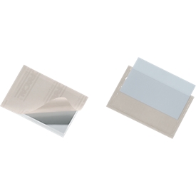 Durable business card sleeves, for 100 business cards, self-adhesive, 100 pieces, 92 x 62 mm