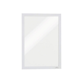 Durable DURAFRAME - Dokumentenhalterung - geeignet für Wandmontage, Türbefestigung - für A4 - doppelseitig - weiß (Packung mit 2)