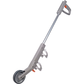 Durable DURALINE® EasyTrack S marking bar, ergonomic, for 750 ml cans, line width 60 mm, rubberized wheel, L 200 x W 80 x H 1000 mm, grey