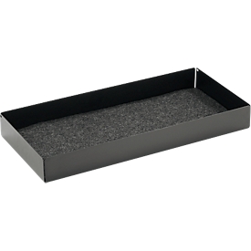 Durable EFFECT drawer for EFFECT monitor stand, load capacity up to 5 kg, with insert made of 60 % PET felt, W 468 x D 221 x H 53 mm, black