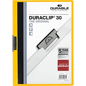 DURABLE klemmap DURACLIP, A4, kunststof, met clip, geel