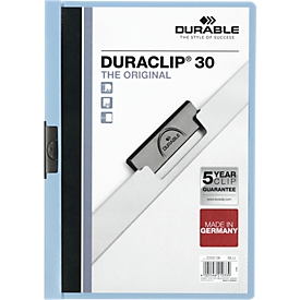 DURABLE klemmap DURACLIP, A4, kunststof, met clip, lichtblauw