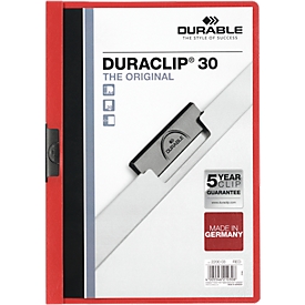 DURABLE klemmap DURACLIP, A4, kunststof, met clip, rood