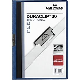 DURABLE Klemmmappe DURACLIP, DIN A4, Kunststoff, mit Clip, dunkelblau