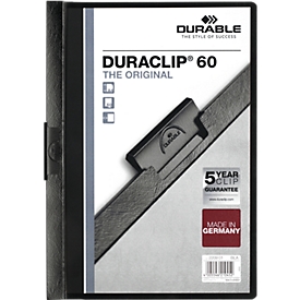 DURABLE Klemmmappen DURACLIP, DIN A4, Kunststoff, mit Clip, schwarz