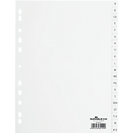 DURABLE kunststof indexbladen, A4 staand, Letters A tot Z (20 vakken), wit