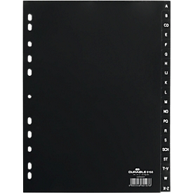 DURABLE Kunststoffregister, DIN A4 Hochformat, Buchstaben A bis Z (20 Fächer), schwarz