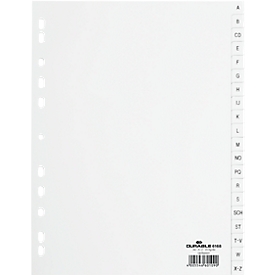 DURABLE Kunststoffregister, DIN A4 Hochformat, Buchstaben A bis Z (20 Fächer), weiß