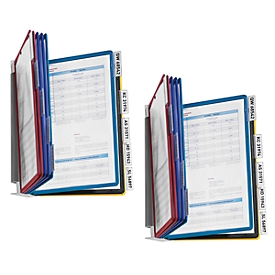 Durable metal wall holder, with display boards, assorted colors, set of 2