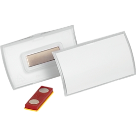 Durable name badges Click Fold, 40 x 75 mm, convex, magnet, 10 pieces